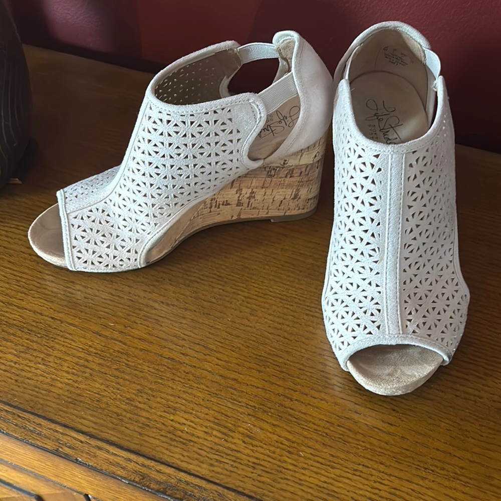 Life Stride Blush Wedge Sandals with Cork Heel